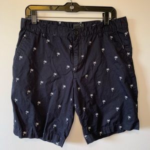 Palm Tree Navy H&M Mens Shorts size 33R